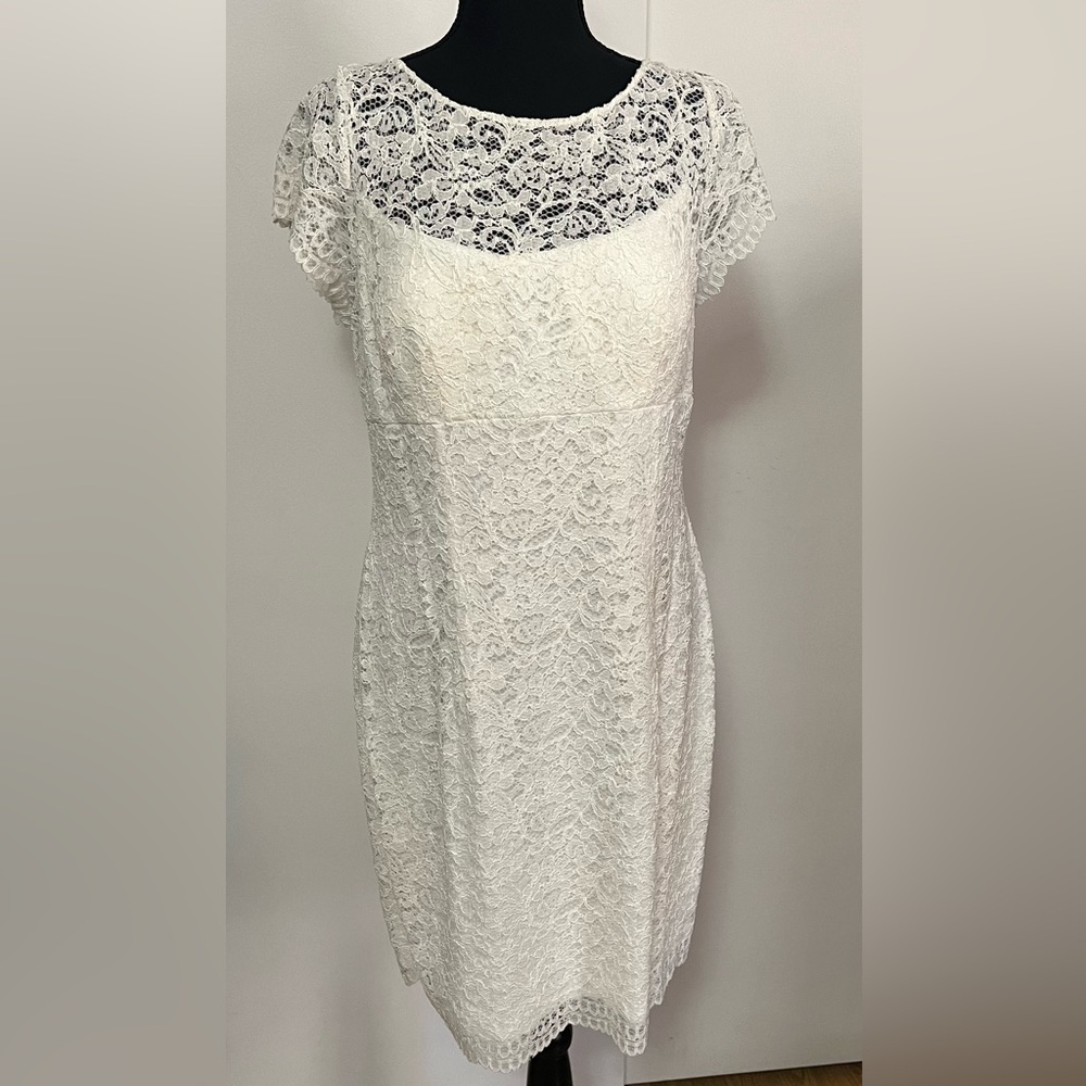 David's Bridal Ivory Lace Dress